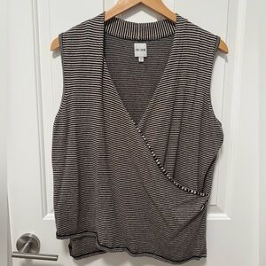 Nic + Zoe Stripe Wrap Top